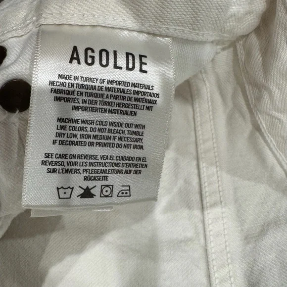 Agoldie 90s White High Rise Pinch Waist White Jeans – Size 23 - Picture 10 of 13